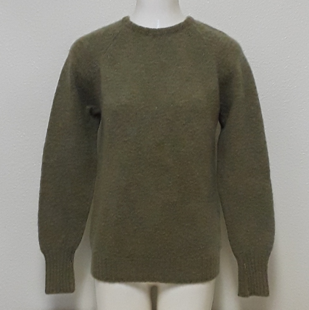 Peter Scott Shetland Womens Sm Wool Sweater Green